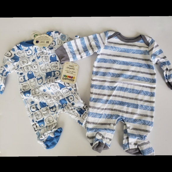 NWT Lamaze Baby Boy Organic Cotton 2 Pack Sleeper - Picture 2 of 4